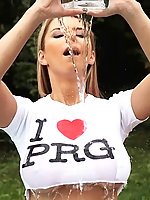 Katerina Hartlova gets her pussy pumped hard poolside